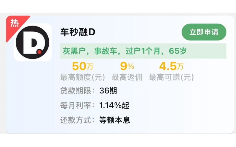 车秒融D